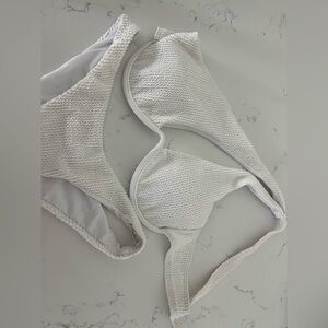 White Textured Bikini Set